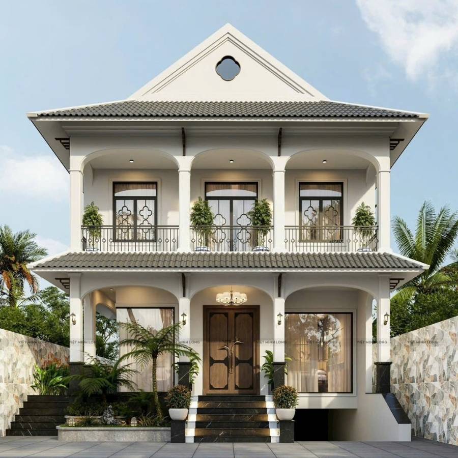 Ứng dụng cửa nhôm kính trong phong cách Indochine