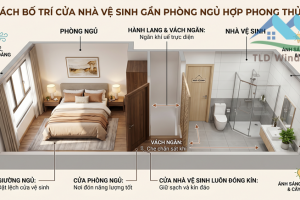 Cách bố trí cửa nhà vệ sinh gần phòng ngủ hợp phong thủy