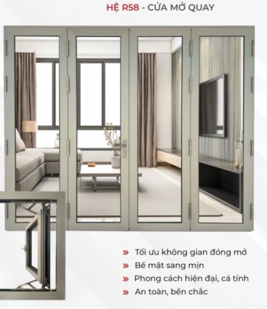 Hệ R58 cửa mở quay