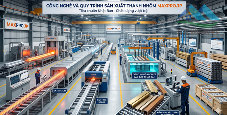 Công nghệ và quy trình sản xuất thanh nhôm Maxpro.JP