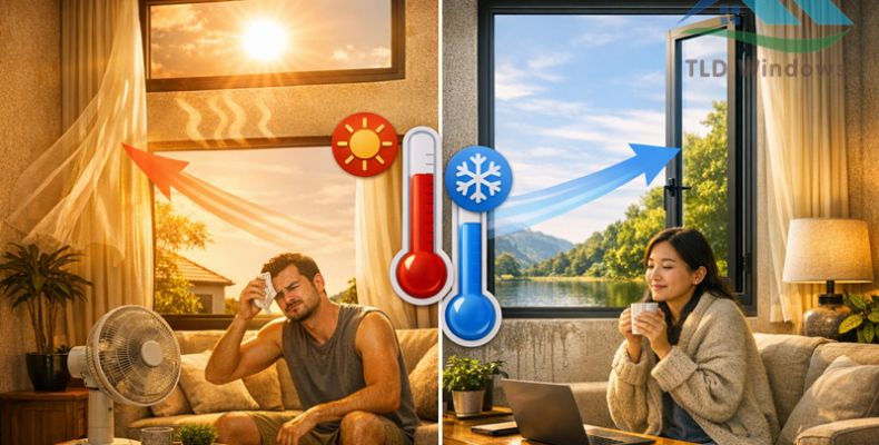 Cửa sổ nhôm kính và ảnh hưởng đến vi khí hậu trong nhà
