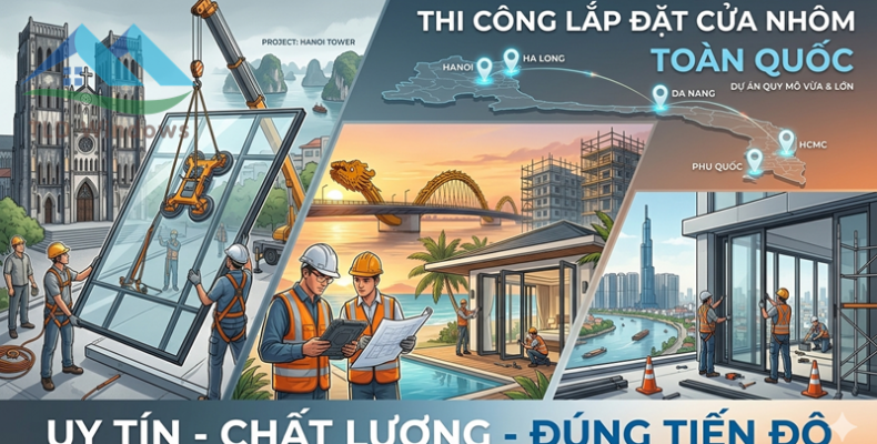 Lắp đặt bộ cửa nhôm cao cấp tại TP.HCM đồng bộ toàn bộ công trình