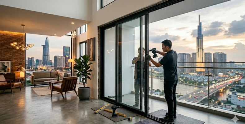Lắp đặt cửa nhôm cao cấp tại TP.HCM theo phong cách hiện đại