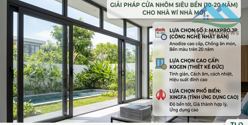 Nhà mới xây nên chọn hệ cửa nhôm nào để dùng bền 10–20 năm