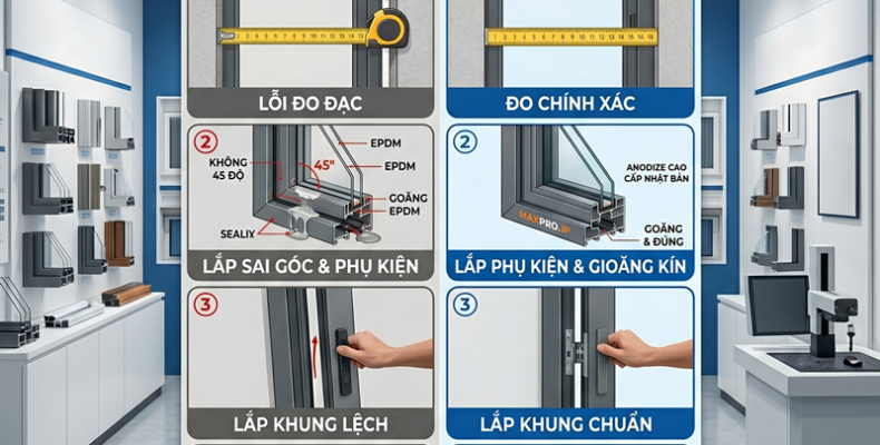 Những sai lầm thường gặp khi lắp đặt cửa nhôm lần đầu