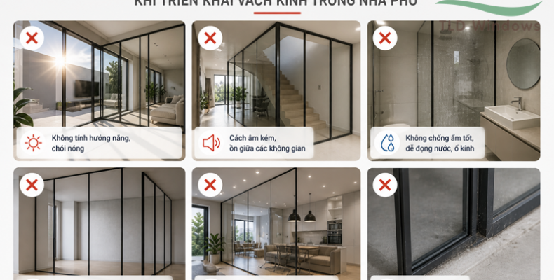 Sai lầm thường gặp khi triển khai vách kính trong nhà phố