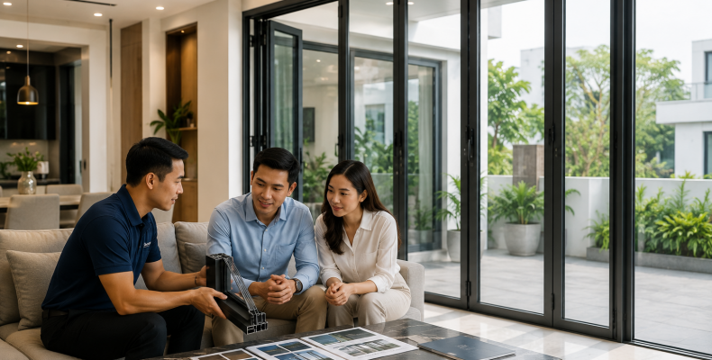 Thi công lắp đặt cửa nhôm tại TP.HCM cho nhà ở dân dụng
