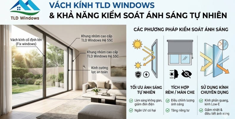 Vách kính và khả năng kiểm soát ánh sáng tự nhiên