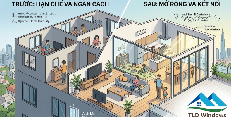 Vách kính và sự thay đổi hành vi sử dụng không gian