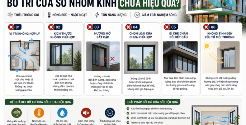 Vì sao nhiều công trình bố trí cửa sổ nhôm kính chưa hiệu quả?